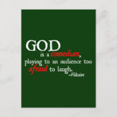 God is een Comedian Briefkaart (Voorkant)
