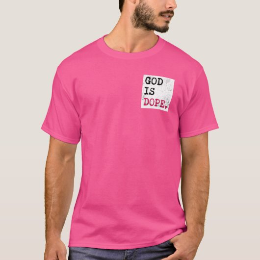 God is een coole Christelijke geloofsminimalist T-shirt (Voorkant)