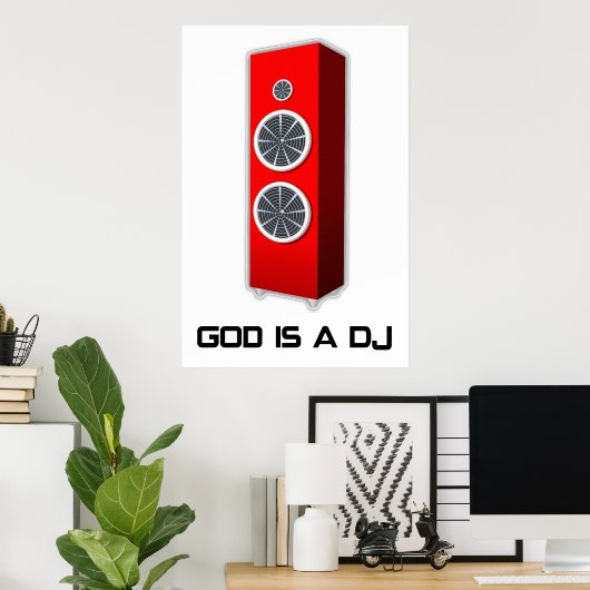 God is een DJ Poster (Thuiskantoor)