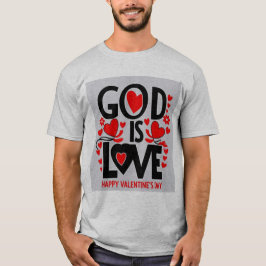 God is een gelukkige Valentijnsdag T-shirt