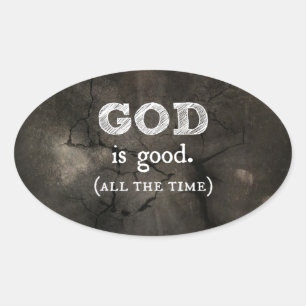 God is een goed Christelijk geschenk Ovale Sticker