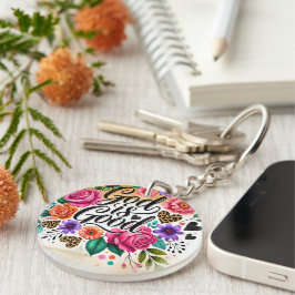 God is een goede Christelijke acryl Sleutelhanger