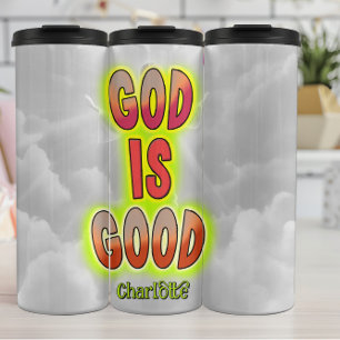 God is een goede hemelse boodschap thermosbeker