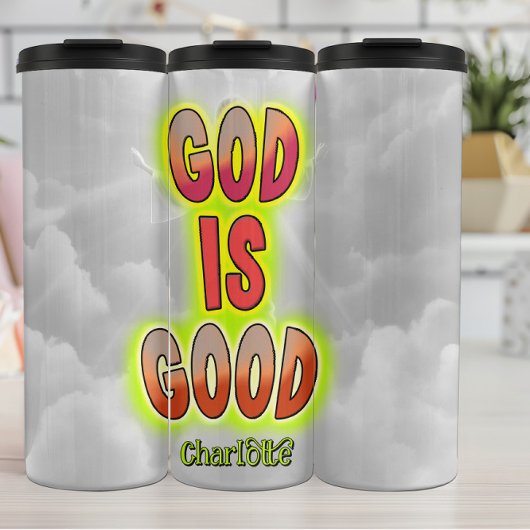God is een goede hemelse boodschap thermosbeker