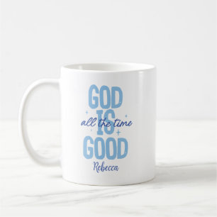 God is een goede persoonlijke naam koffiemok