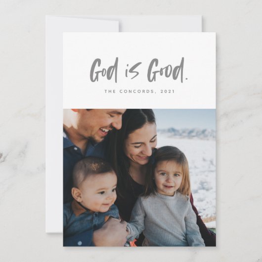 God is een Goede religieuze kerstkaart in rood (Voorkant)