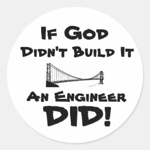 God is een Ingenieur! Ronde Sticker