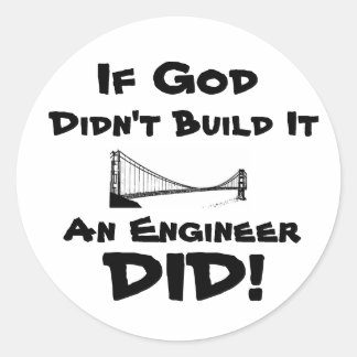 God is een Ingenieur! Ronde Sticker