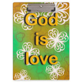 God is een liefdesboek klembord (Voorkant)