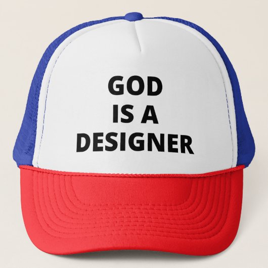 God is een ontwerper trucker pet (Voorkant)