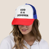 God is een ontwerper trucker pet (In situ)