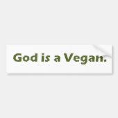 God is een Vegaanse Bumpersticker (Voorkant)