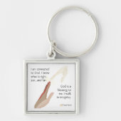 God is een zegen. Ik loop in Integriteit Sleutelha Sleutelhanger (Voorkant)