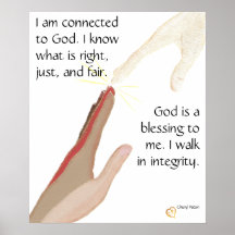 God is een zegen. Ik Loop met Integriteit Posters