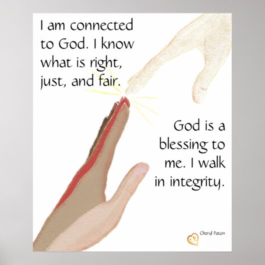 God is een zegen. Ik Loop met Integriteit Posters (Voorkant)