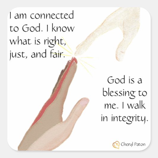 God is een zegen voor mij. Wandelen in Integriteit Vierkante Sticker (Voorkant)