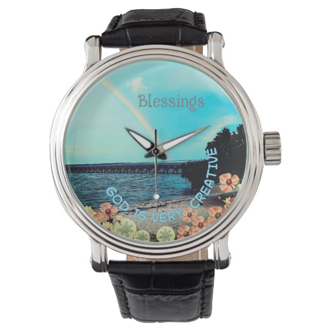 God is erg creatief gevouwen  horloge (Voorkant)
