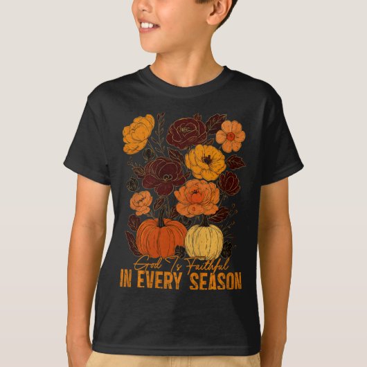 God Is Faithful In Every Season Christian Fall Boh T-shirt (Voorkant)