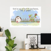 God is geen God van verwarring, maar van vrede Poster (Thuiskantoor)