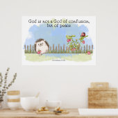 God is geen God van verwarring, maar van vrede Poster (Keuken)