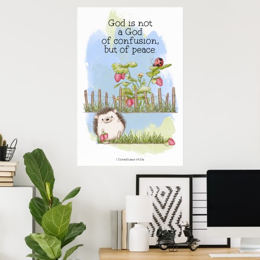 God is geen God van verwarring, maar van vrede Poster (Thuiskantoor)