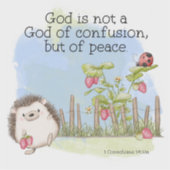 God is geen God van verwarring, maar van vrede Sticker (Voorkant)