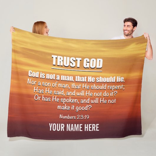 GOD IS GEEN MAN, vertrouw God Christelijk Fleece Deken (In situ)