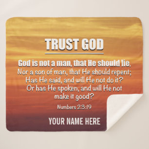 GOD IS GEEN MAN, vertrouw God Christelijk Sherpa Deken