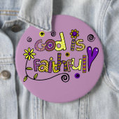 God is gelovig in Doodles I Paars I 6x6 Button (In situ)