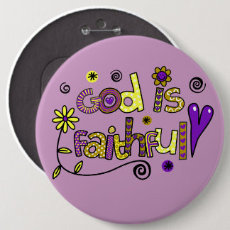 God is gelovig in Doodles I Paars I 6x6 Button