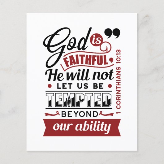 God is Getrouw – 1 Korintiërs 10:13 Bijbelvers Flyer (Voorkant)
