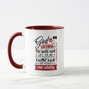 God is Getrouw – 1 Korintiërs 10:13 Bijbelvers Mok