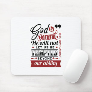 God is Getrouw – 1 Korintiërs 10:13 Bijbelvers Muismat