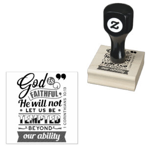God is Getrouw – 1 Korintiërs 10:13 Bijbelvers Rubberstempel