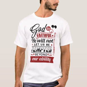 God is Getrouw – 1 Korintiërs 10:13 Bijbelvers T-shirt