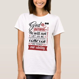 God is Getrouw – 1 Korintiërs 10:13 Bijbelvers T-shirt