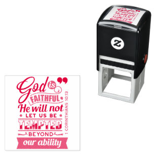 God is Getrouw – 1 Korintiërs 10:13 Bijbelvers Zelfinktende Stempel