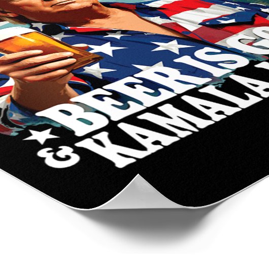 God is geweldig bier is goed en kamala zijn gek pl poster (Hoek)