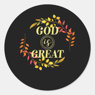 God is geweldig - Christelijke bijbelversie Ronde Sticker