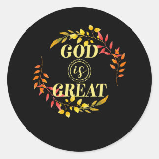 God is geweldig - Christelijke bijbelversie Ronde Sticker