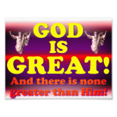 God is geweldig! foto afdruk (Voorkant)