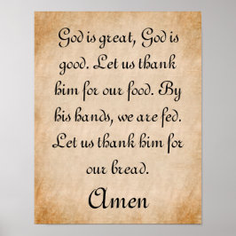 God is geweldig Mealtime Prayer Poster