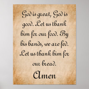God is geweldig Mealtime Prayer Poster