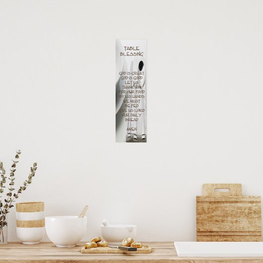 God is geweldig tafelgebed poster (Keuken)