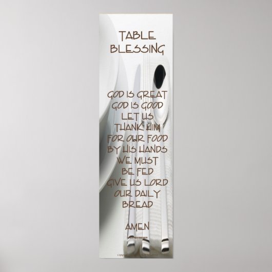 God is geweldig tafelgebed poster (Voorkant)