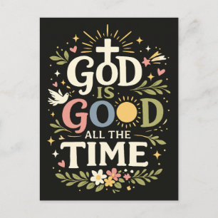 God is goed, altijd Christelijk geloof citaat Briefkaart