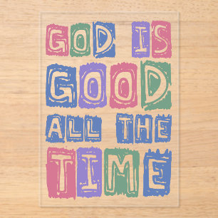 God is goed, altijd Retro geloof Acryl Uitnodigingen