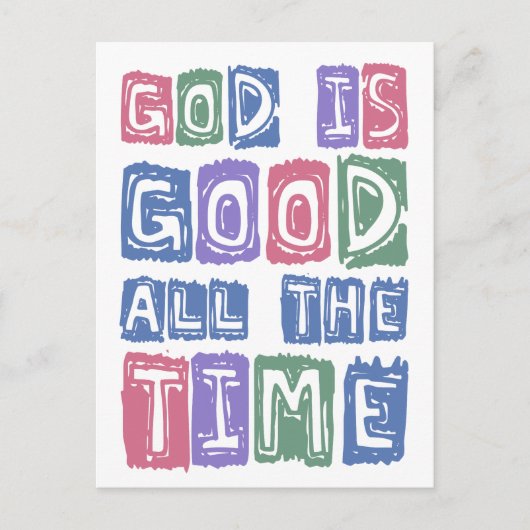 God is goed, altijd Retro geloof Briefkaart (Voorkant)