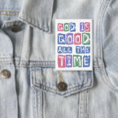 God is goed, altijd Retro geloof Button (Insitu)