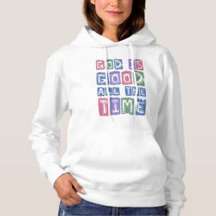 God is goed, altijd Retro geloof Hoodie